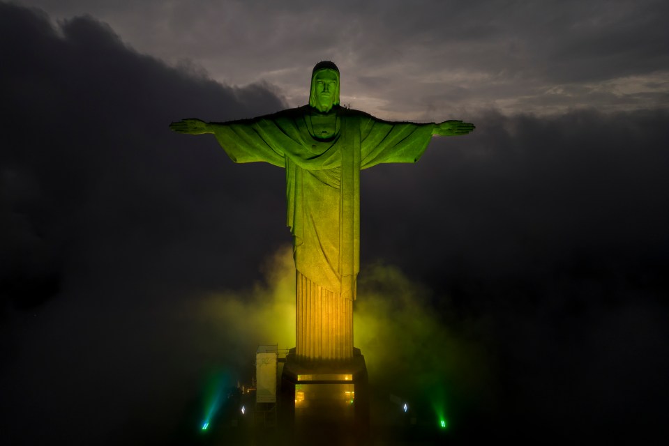 Christ the Redeemer was illuminated in green and yellow after news of Pele's death