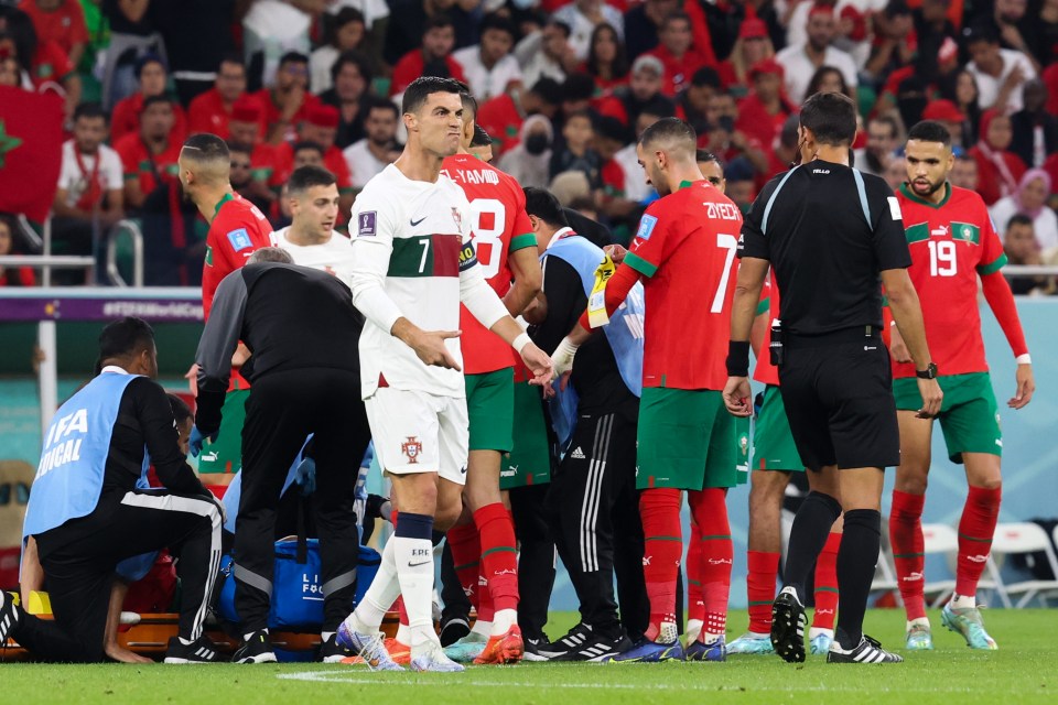 Cristiano Ronaldo's face says it all as Morocco stunned Portugal