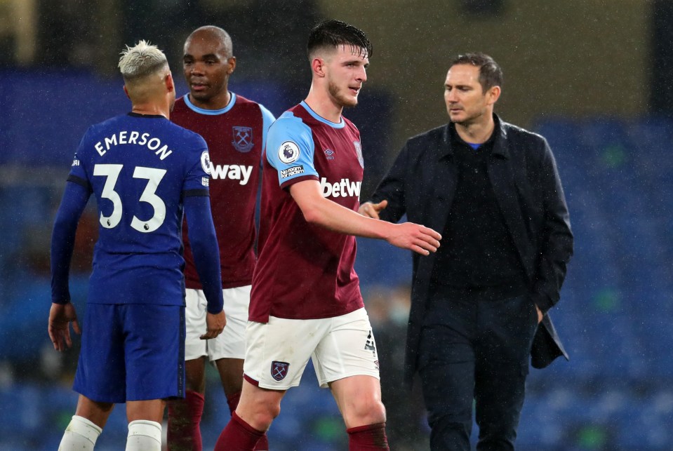 Frank Lampard tried to sign Declan Rice while he was in charge of Chelsea