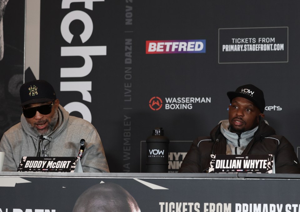 Boxing coach Buddy McGirt pictured with Dillian Whyte