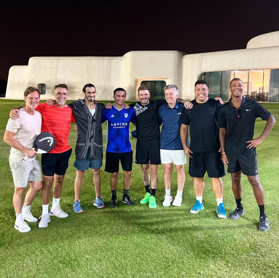 Beckham and Ronaldo were joined by other footballing legends for a game of padel