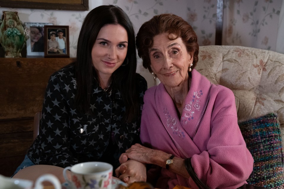 Eastenders June Brown and Milly Zero who played Dot and Dotty Cotton