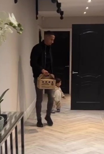 The footballer surprised his kids with a special present