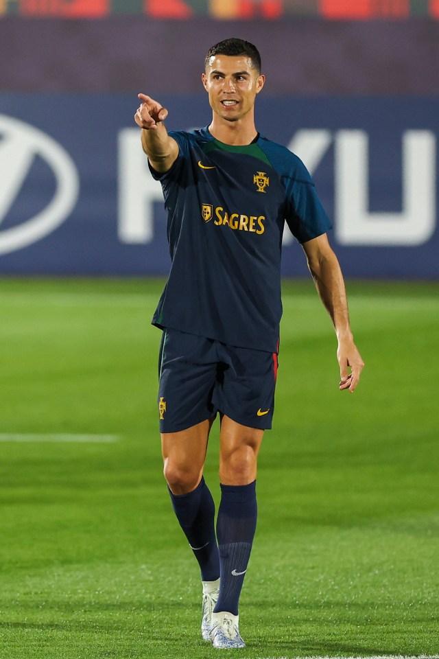 Ronaldo in training as he gears up for the Last 16 against Switzerland