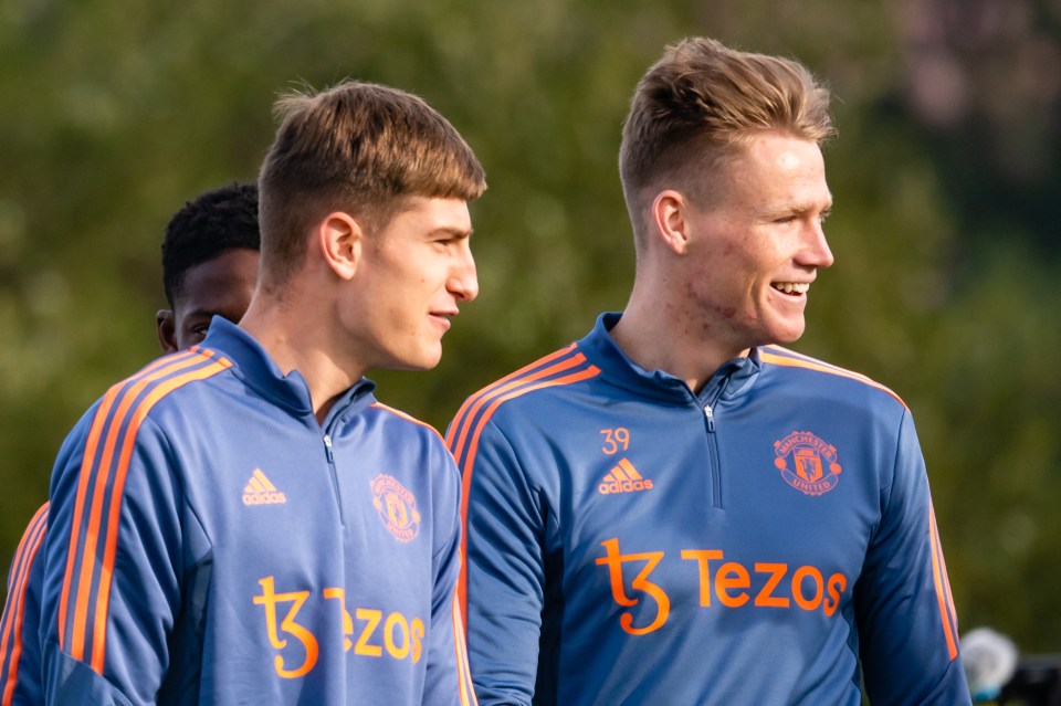 Rhys Bennett and Scott McTominay were in good spirits