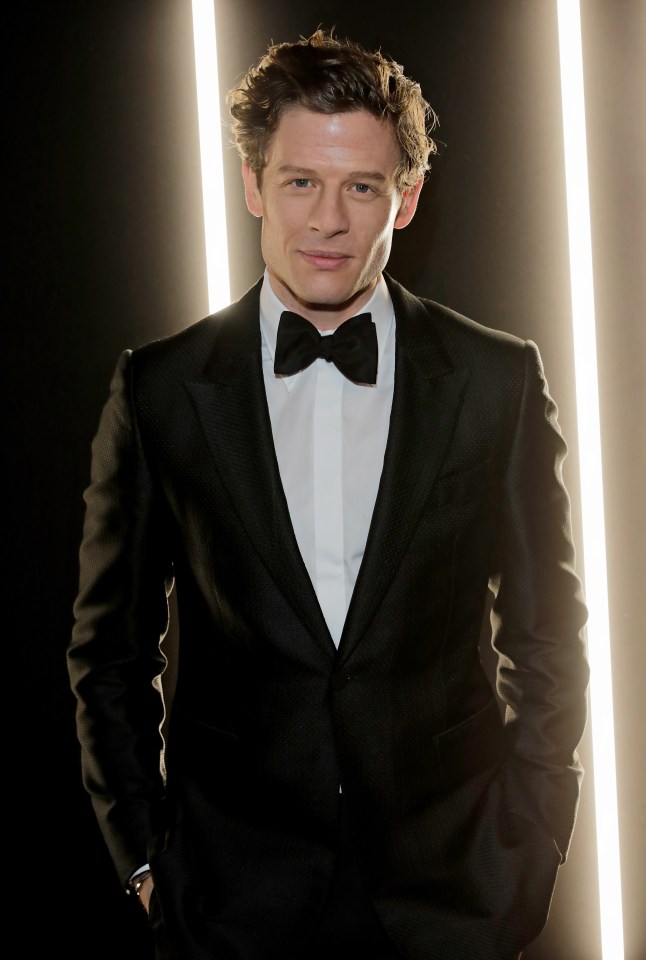 James Norton on the red carpet in a Bond-style tux in 2020