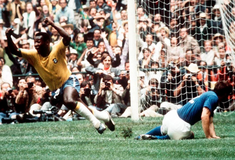 Pele once earned $120,000 in a crafty marketing move by Puma, whose boots he has on here