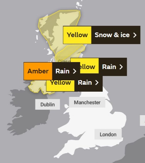 Weather warnings have been put in place across the UK today