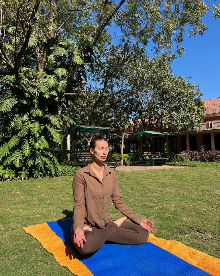 Ferne shared this image of herself meditating