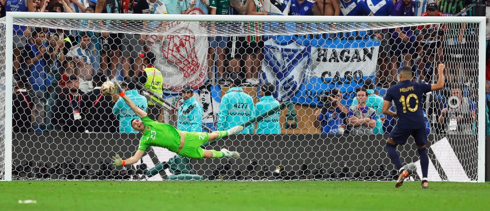 Mbappe fired past Martinez four times during the World Cup final