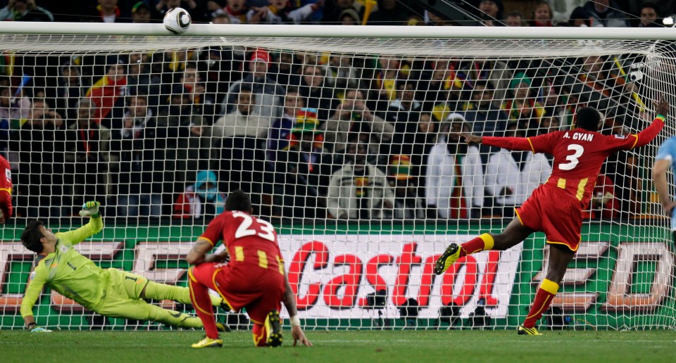 Asamoah Gyan blazed his effort against Uruguay after Luis Suarez's handball