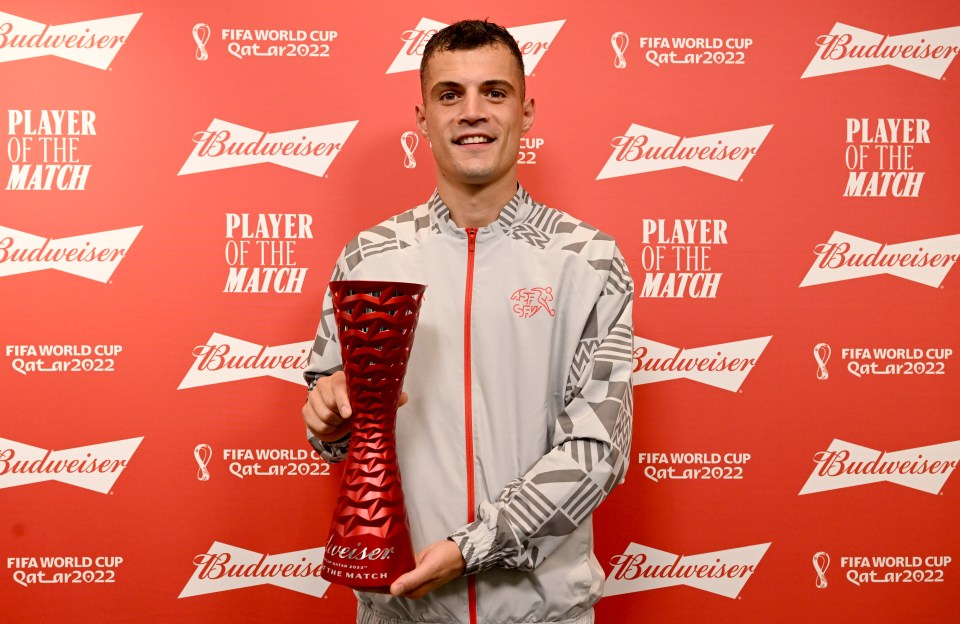 Xhaka won the Man of the Match award