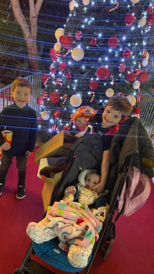 Helen shared a rare photo of her three children as they had a festive day out