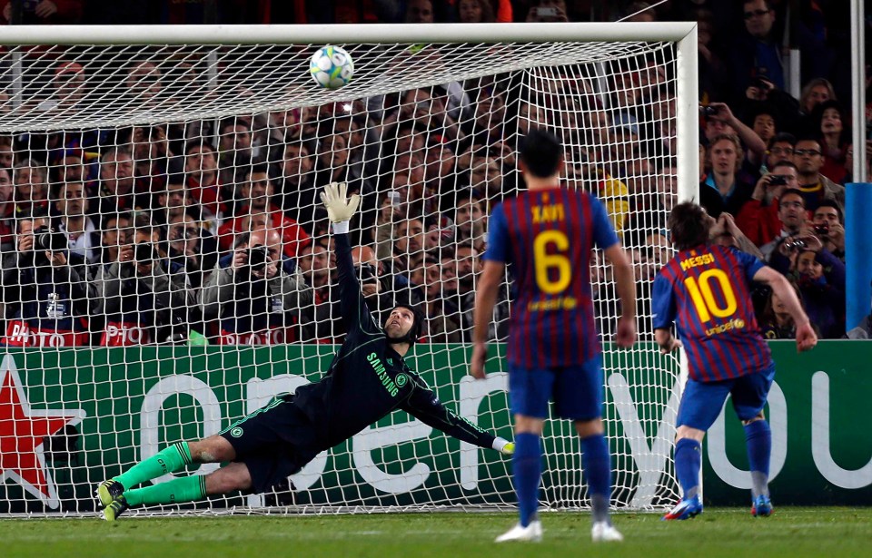 Messi hit the bar against Chelsea in the 2012 Champions League semi-final