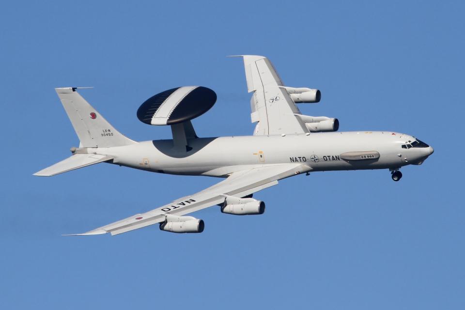 An E-3A Sentry spy plane was launched from Geilenkirchen in Germany