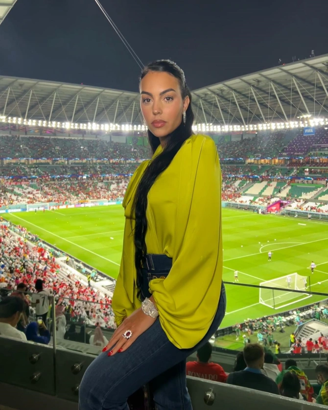 The model attended Portugal's defeat to South Korea