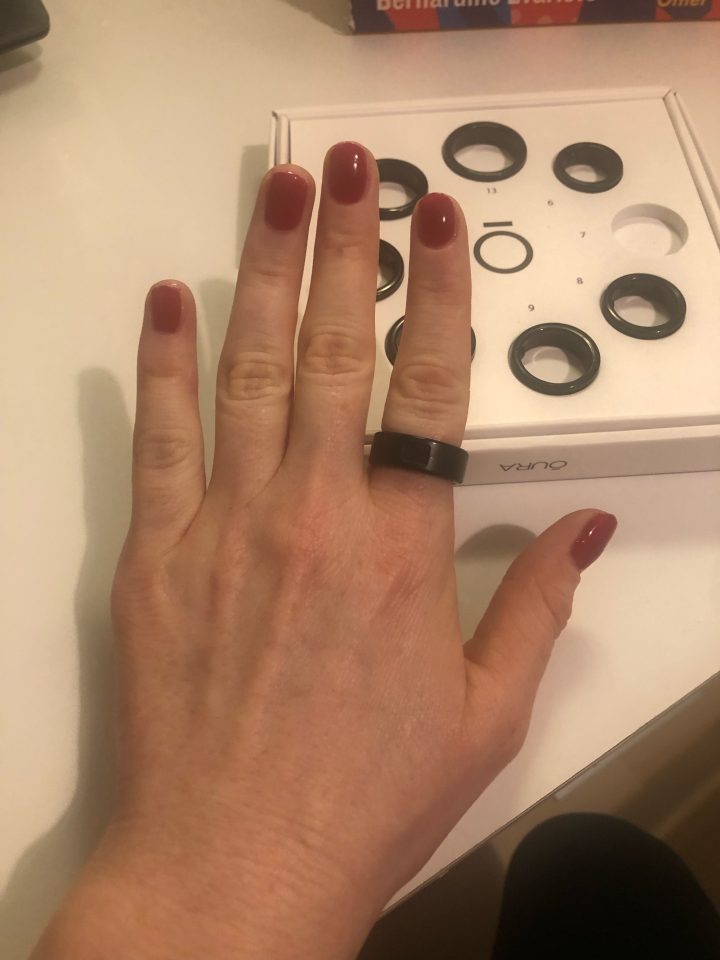 The plastic ring that helped us determine our size