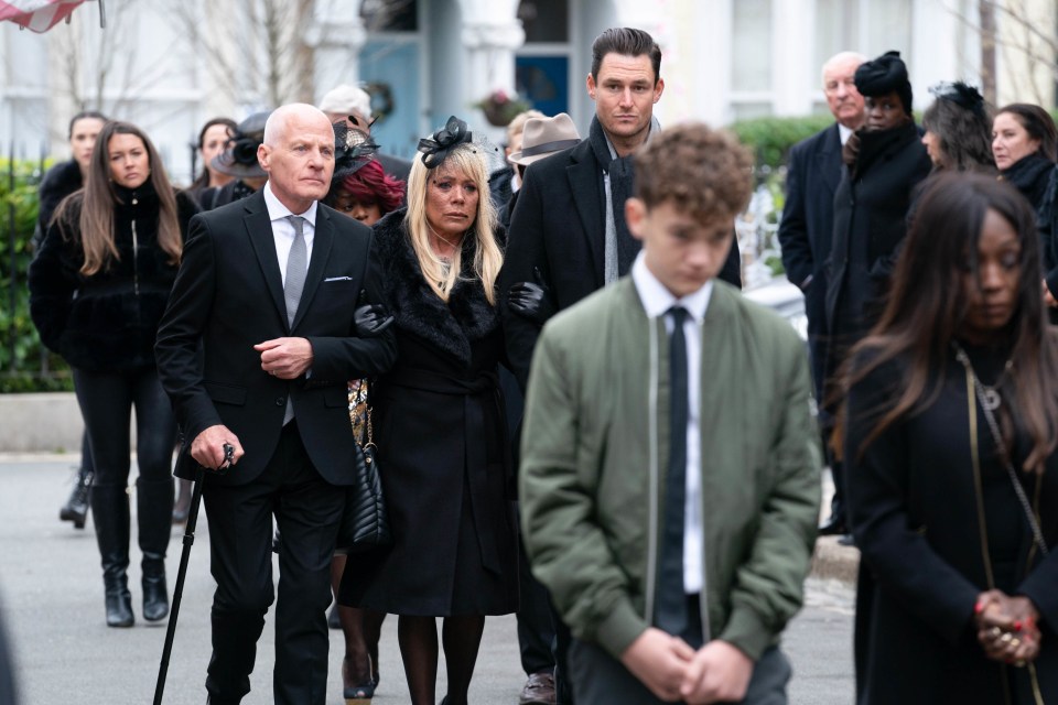 The Walford residents made their way to the funeral