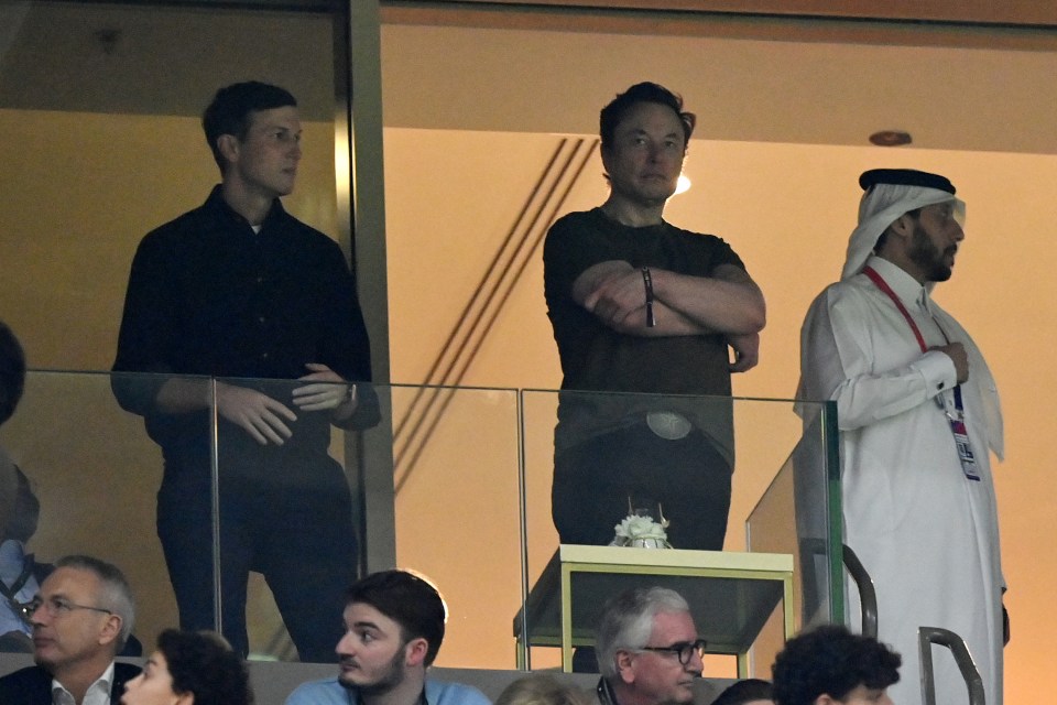 Kushner and Musk together in a private box at the game