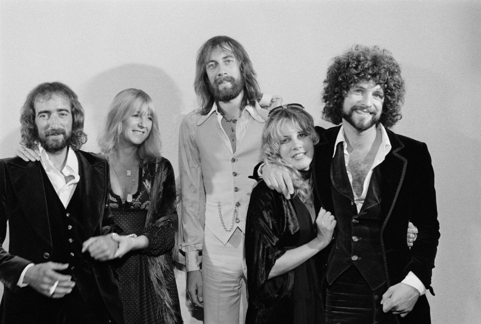 Left to right: John McVie, Stevie Nicks, Mick Fleetwood, Christine McVie and Lindsey Buckingham