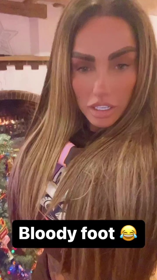 Katie Price had to return to hospital for an operation on her foot