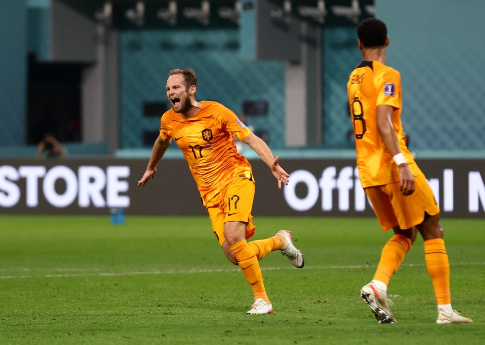 Daley Blind made it 2-0 to the Netherlands just before half-time.