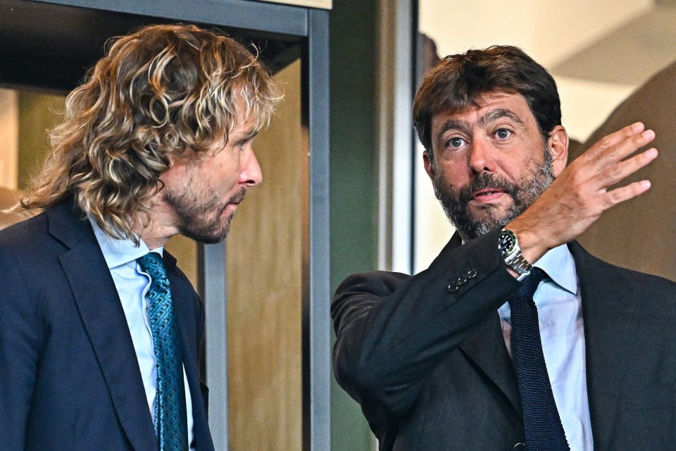 Pavel Nedved (L) and Andrea Agnelli are also being chased by authorities