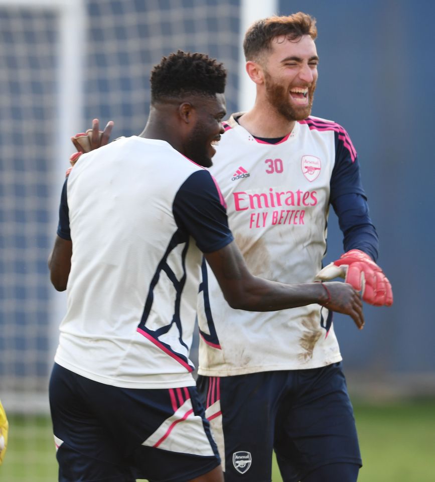 Thomas Partey and Matt Turner are back in Arsenal training