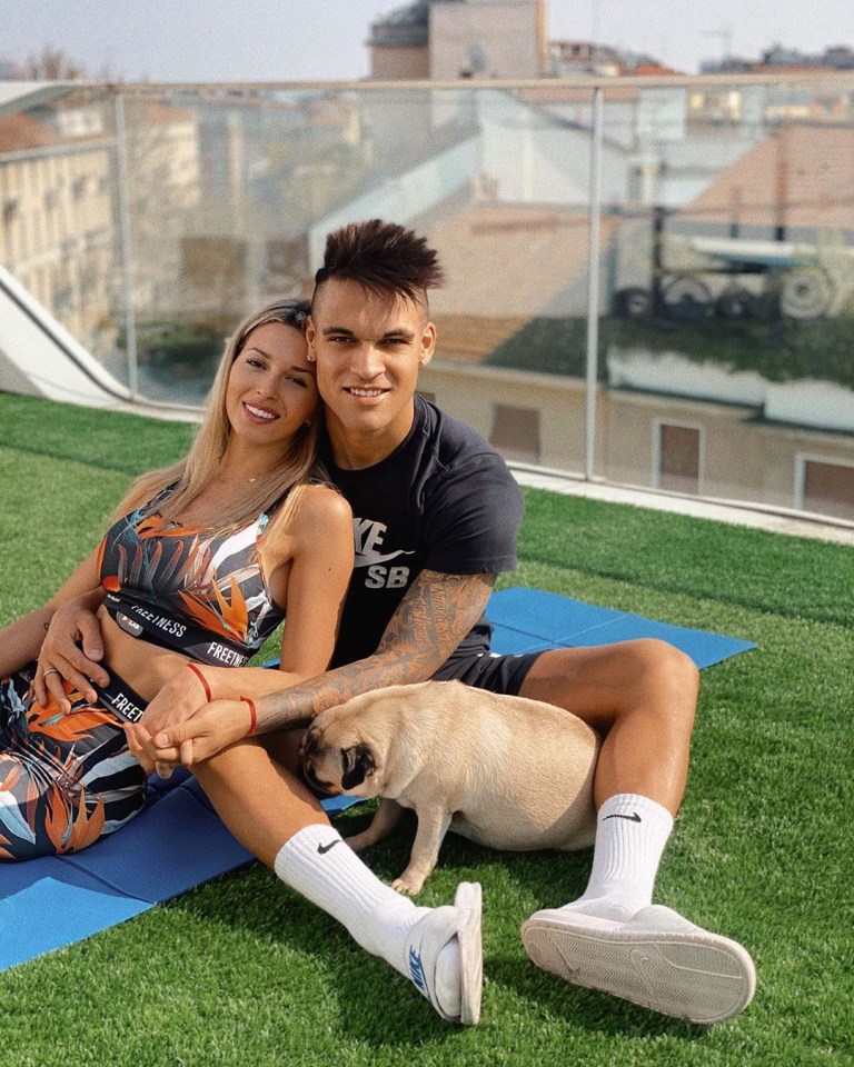 The model is the wife of striker Lautaro Martinez and has been cheering her fella on in Qatar