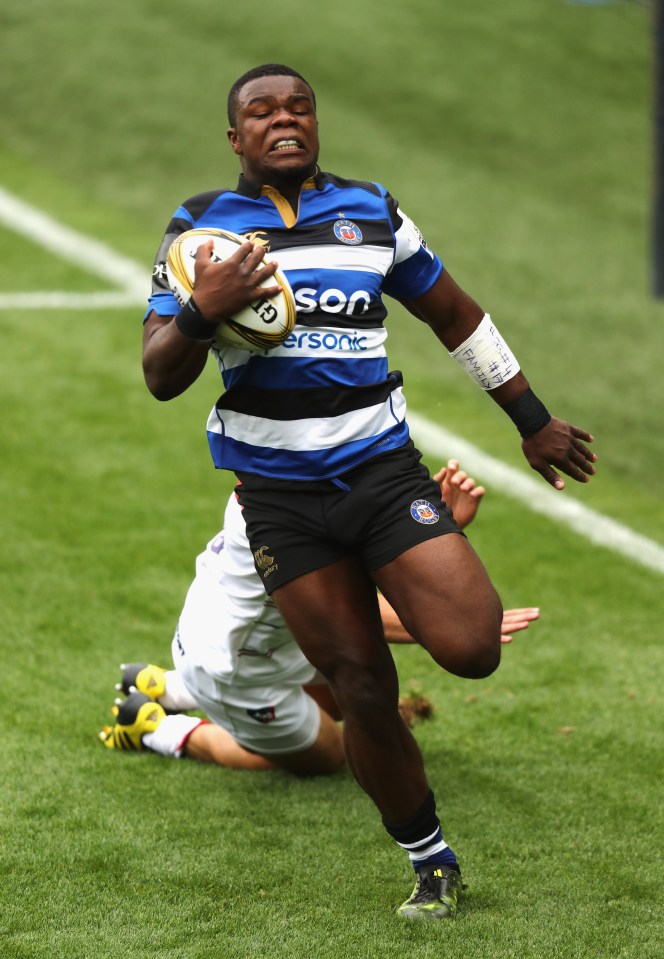 Levi pictured playing rugby for Bath