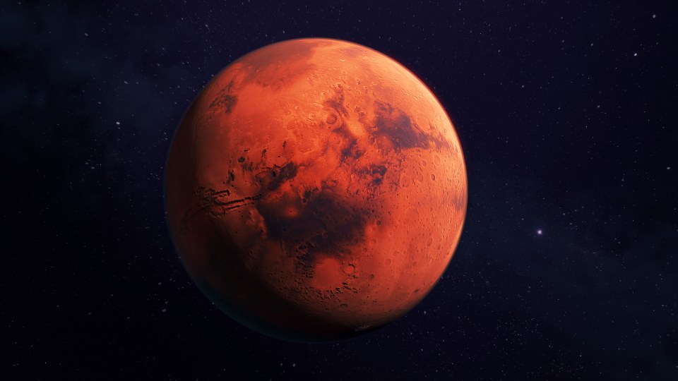 3D rendering of Mars.