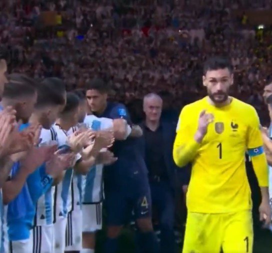 Martinez then embraced Varane once again as France headed up to the stage