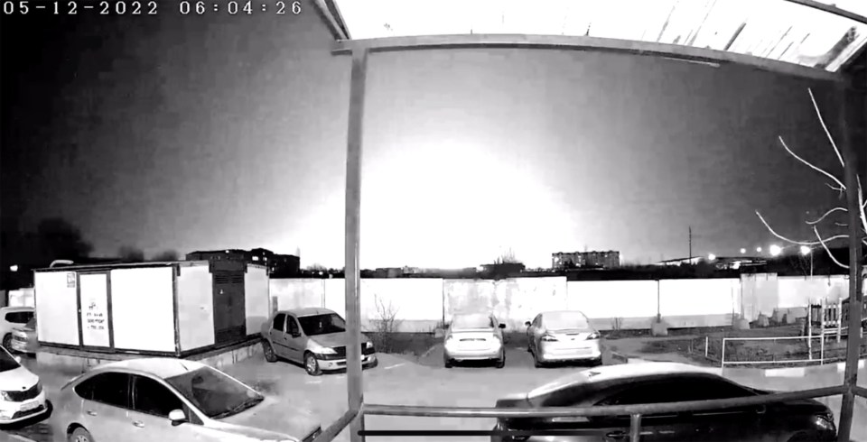 Footage showed a huge flash at the Engels airbase in the Saratov region of Russia