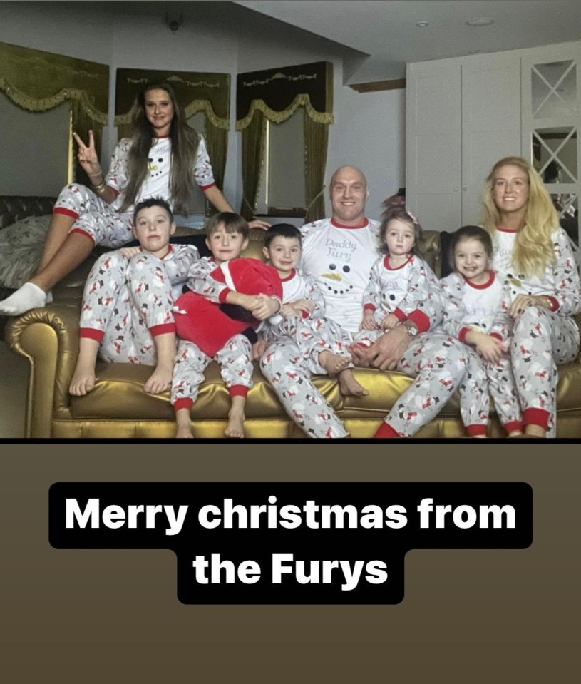 Paris and Tyson Fury celebrate Christmas in matching pyjamas