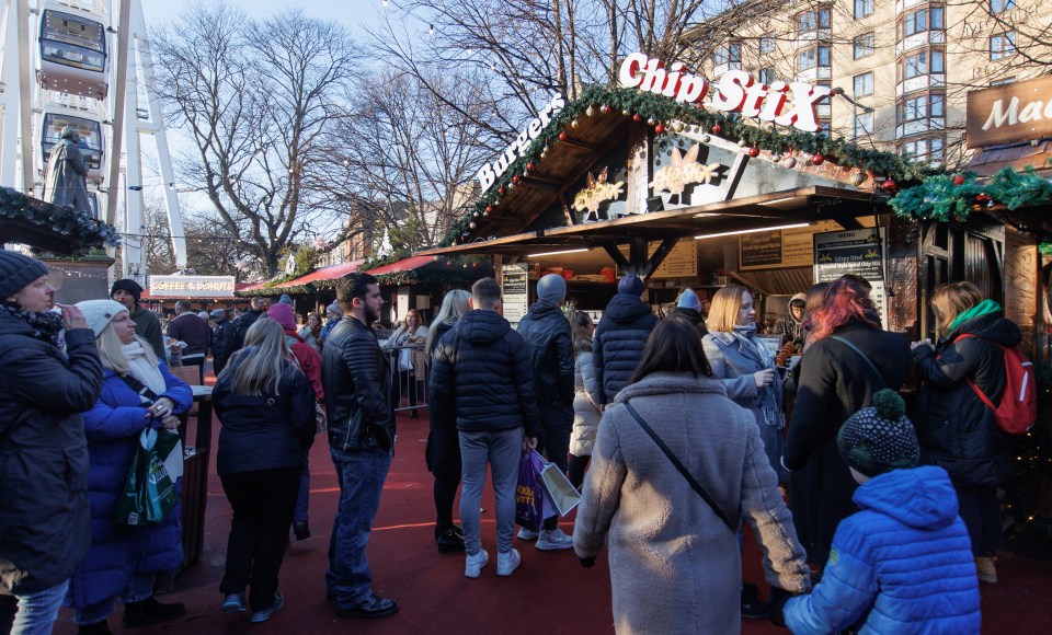 Brits browsing the Edinburgh market have slammed the £15 pancakes, £8.50 chips and £7 mulled wine