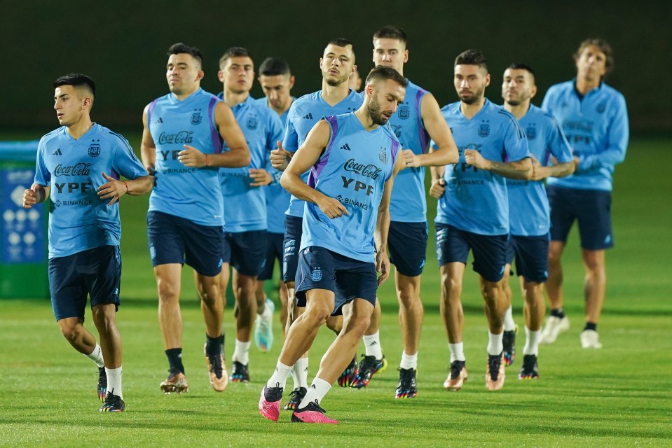 The rest of the Argentina squad were present for the session