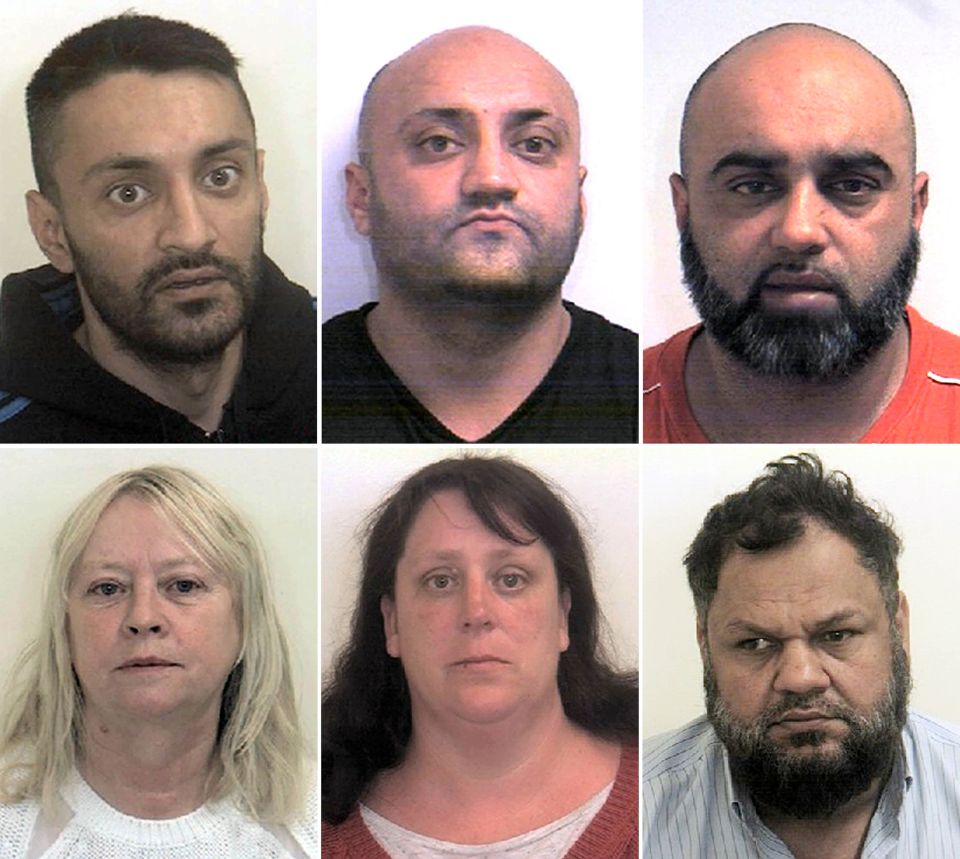 Ashrid, Basharat and Bannaras Hussain, Qurban Ali, Karen MacGregor and Shelley Davies were jailed for over one hundred years between them for sickening child abuse offences