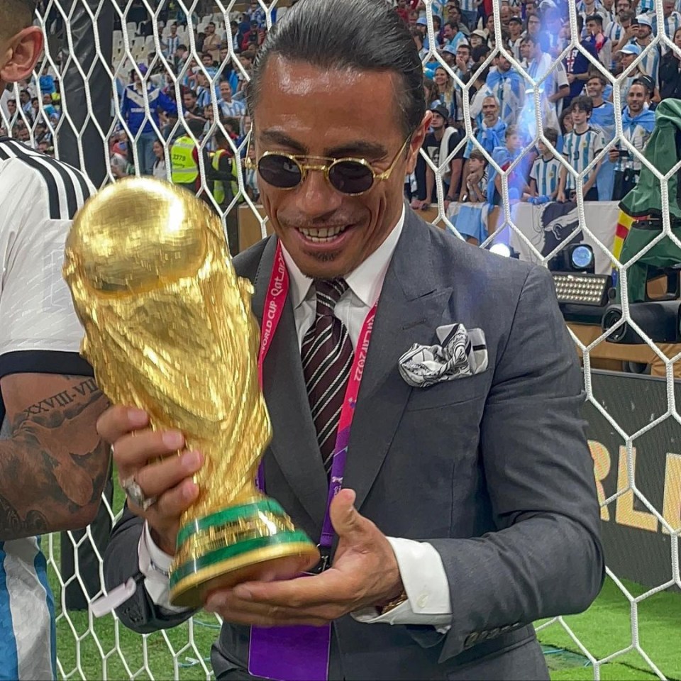 Salt Bae touched the £17m 18-carat World Cup trophy breaking FIFA etiquette