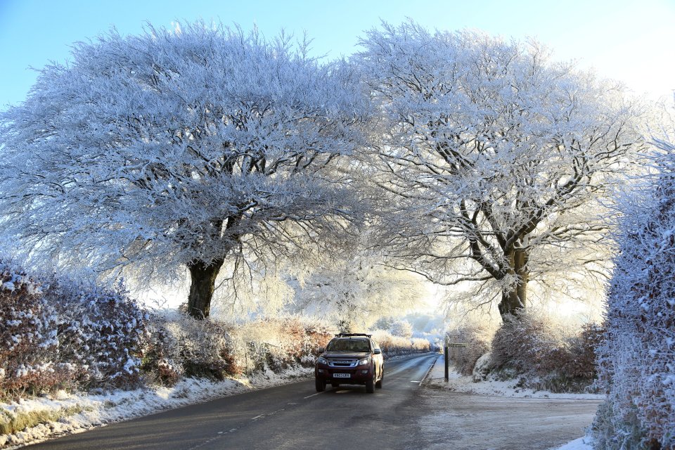 The snow and ice is expected to cause travel chaos| Exmoor, Devon