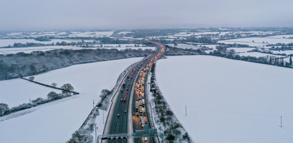 Motorists face delays thanks to the arctic weather and train strikes