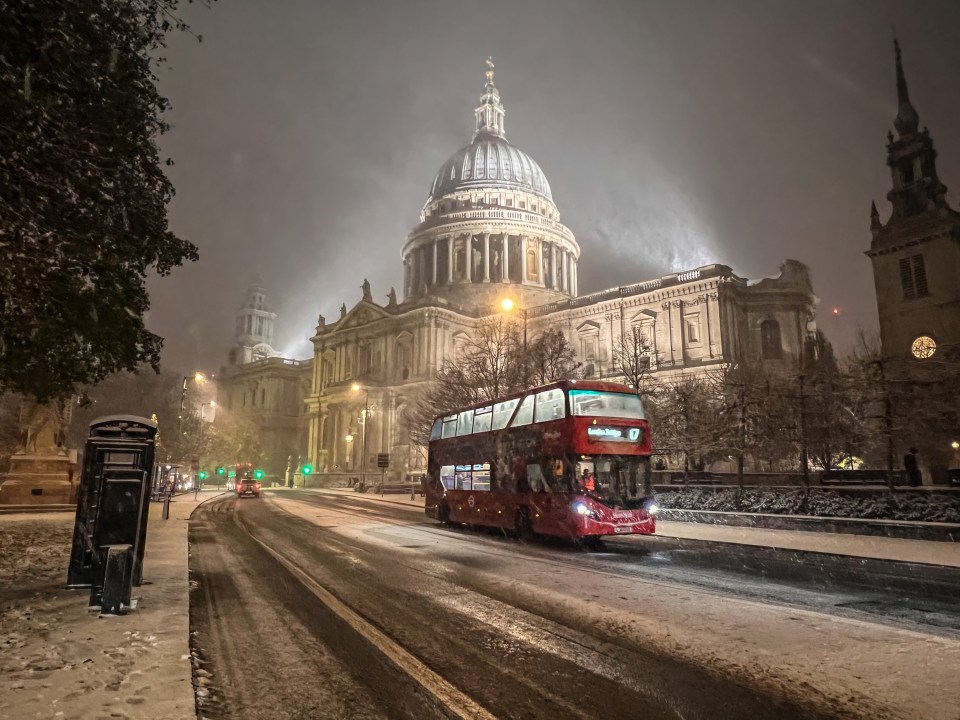 The wintery weather struck the capital overnight