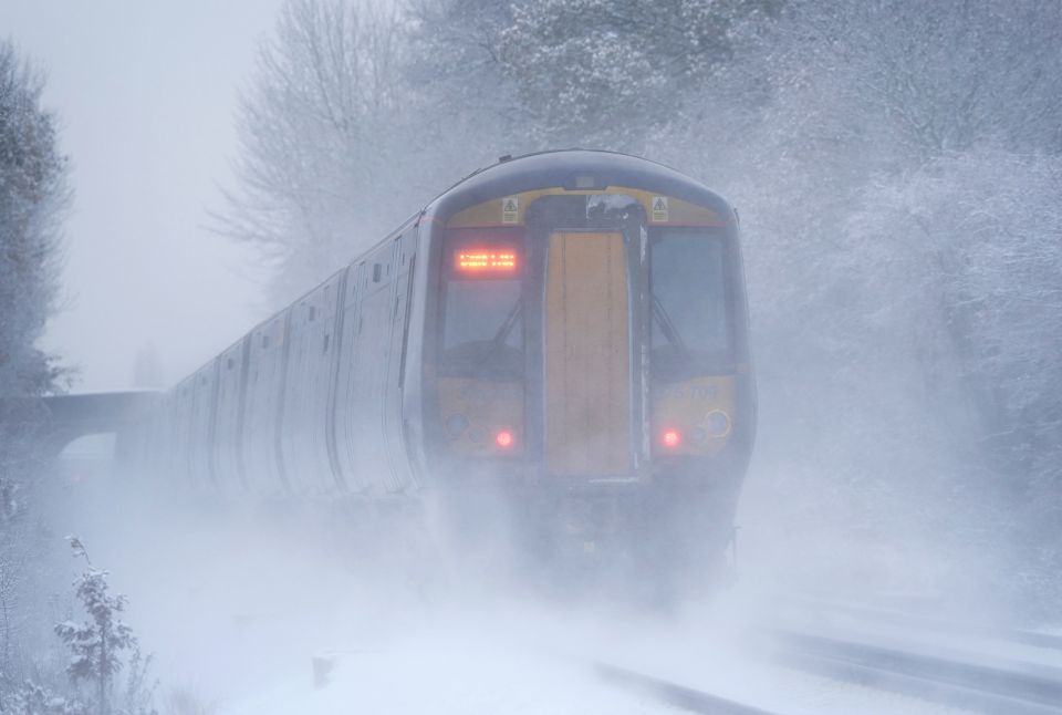 A train making its way through Kent on Monday