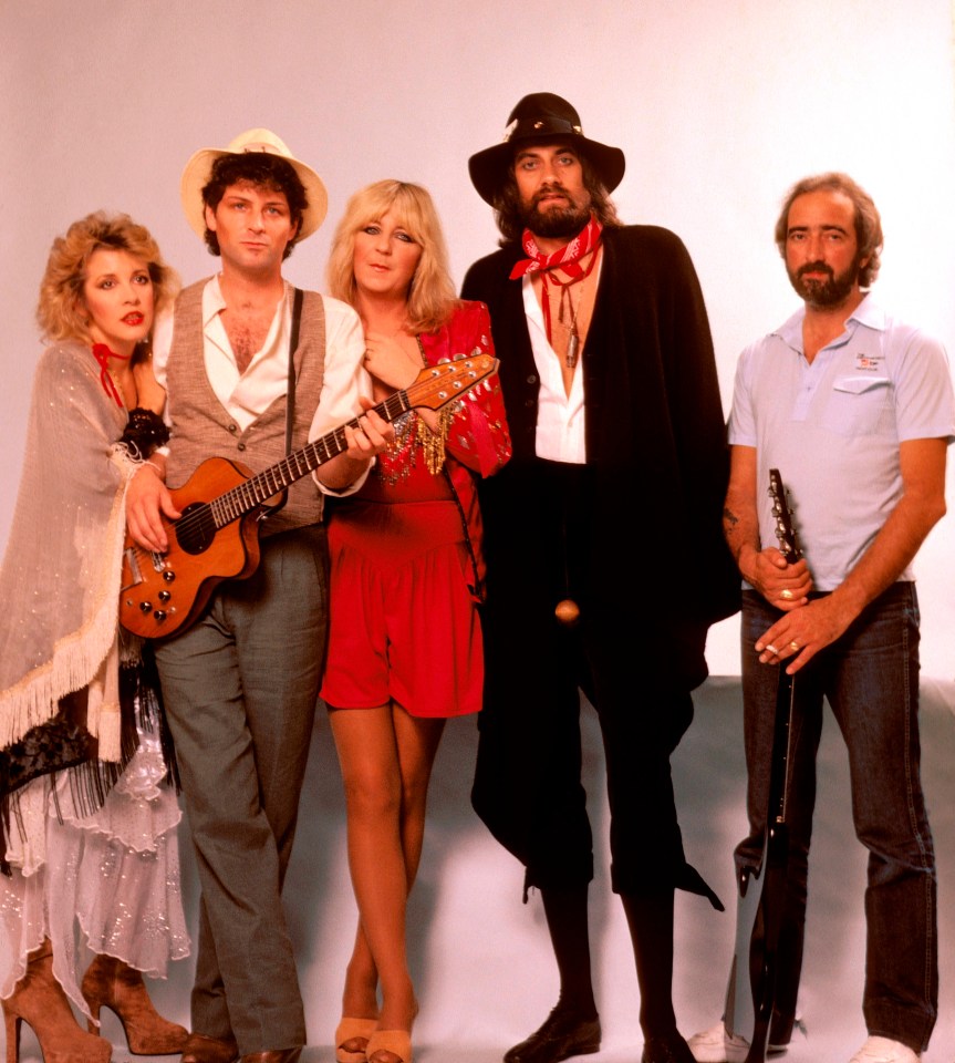 Fleetwood Mac – left to right: Stevie Nicks, Lindsey Buckingham, Christine McVie, Mick Fleetwood, John McVie