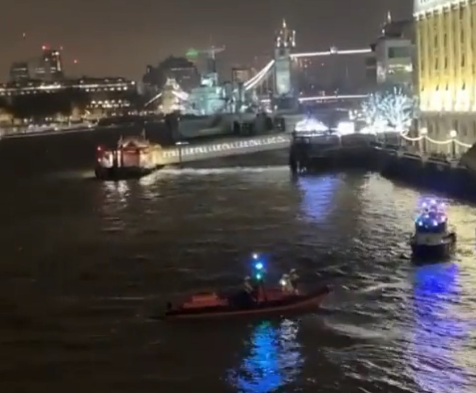 A man died after falling into freezing water near London Bridge