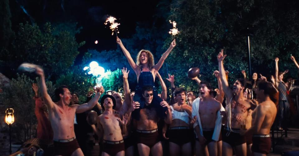 Margot as Nellie in a wild party scene in Babylon