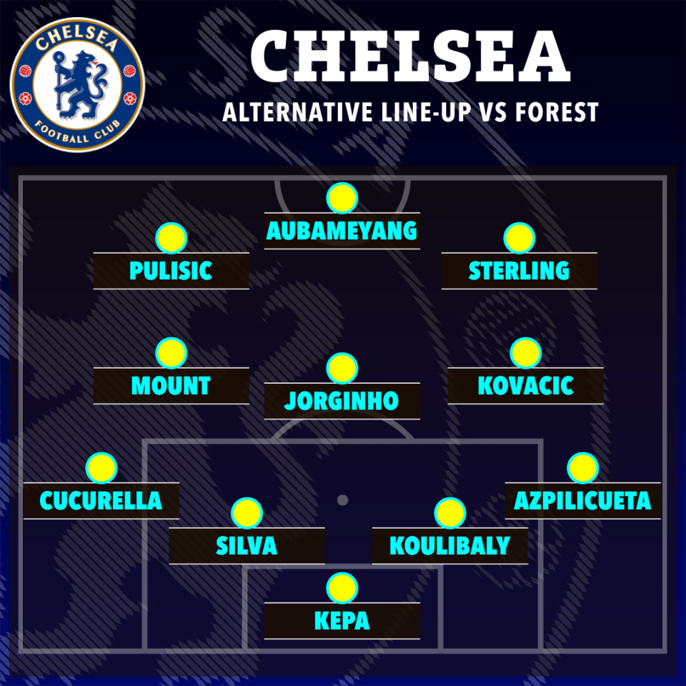 Chelsea could also start with Kovacic and Aubameyang