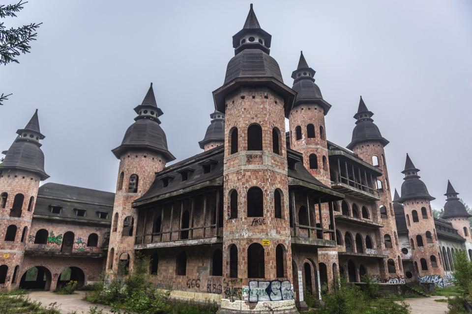 The unfinished castle is located in Lapalice village, in Poland