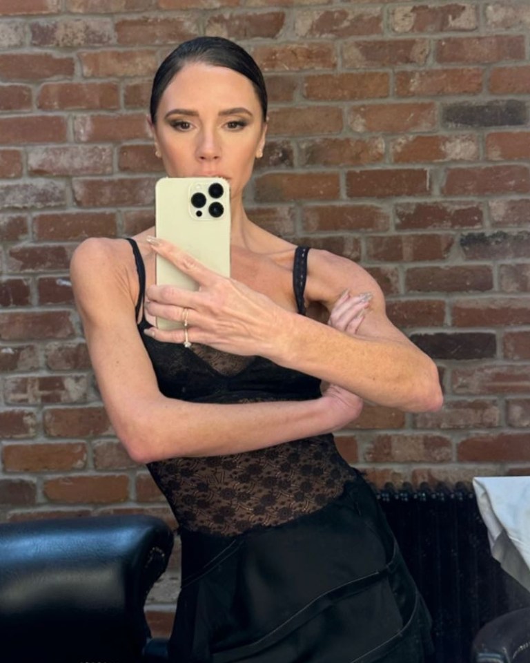 Victoria Beckham looked incredible in a see-through shirt as she shows off toned arms in mirror selfie