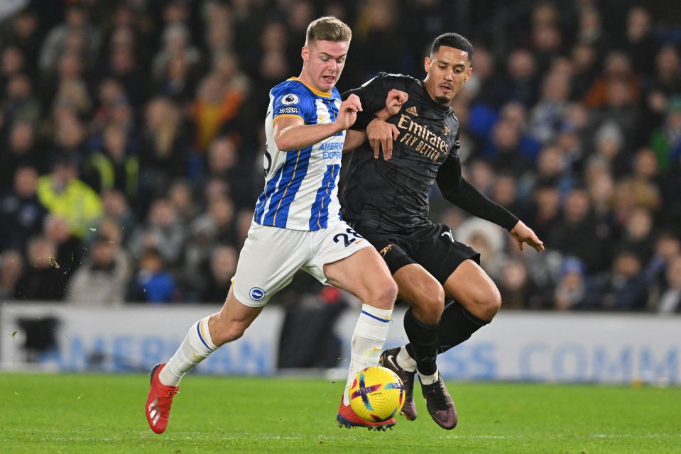 William Saliba's mistake led to Brighton's second goal