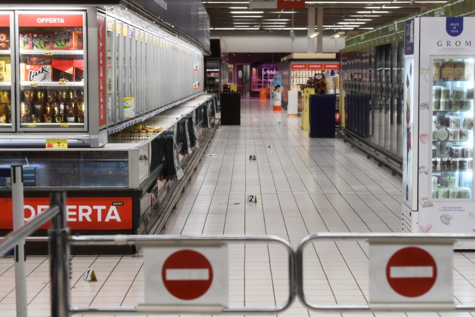 One person was killed by a knifeman in a frenzied attack in a Milan shopping centre